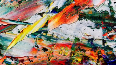 Renkli soyut arkaplan dokusu. Modern motif görsel sanat. Yağlı boya karışımı. Moda el boyama bezi. Duvar dekorasyonu ve Duvar arkaplan resimleri fikri.