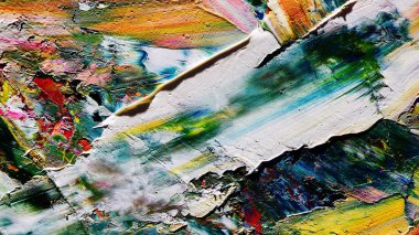 Renkli soyut arkaplan dokusu. Modern motif görsel sanat. Yağlı boya karışımı. Moda el boyama bezi. Duvar dekorasyonu ve Duvar arkaplan resimleri fikri.
