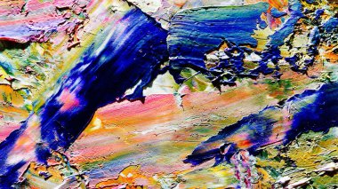 Renkli soyut arkaplan dokusu. Modern motif görsel sanat. Yağlı boya karışımı. Moda el boyama bezi. Duvar dekorasyonu ve Duvar arkaplan resimleri fikri.