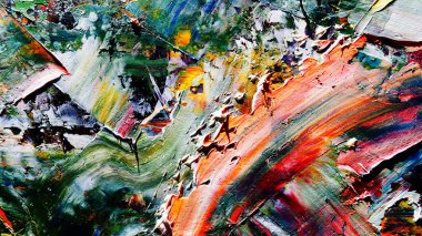 Renkli soyut arkaplan dokusu. Modern motif görsel sanat. Yağlı boya karışımı. Moda el boyama bezi. Duvar dekorasyonu ve Duvar arkaplan resimleri fikri.