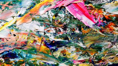 Renkli soyut arkaplan dokusu. Modern motif görsel sanat. Yağlı boya karışımı. Moda el boyama bezi. Duvar dekorasyonu ve Duvar arkaplan resimleri fikri.