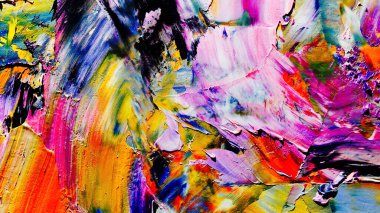 Renkli soyut arkaplan dokusu. Modern motif görsel sanat. Yağlı boya karışımı. Moda el boyama bezi. Duvar dekorasyonu ve Duvar arkaplan resimleri fikri.