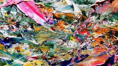 Renkli soyut arkaplan dokusu. Modern motif görsel sanat. Yağlı boya karışımı. Moda el boyama bezi. Duvar dekorasyonu ve Duvar arkaplan resimleri fikri.