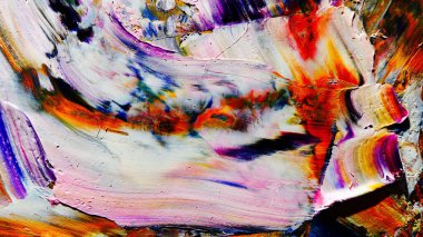 Renkli soyut arkaplan dokusu. Modern motif görsel sanat. Yağlı boya karışımı. Moda el boyama bezi. Duvar dekorasyonu ve Duvar arkaplan resimleri fikri.