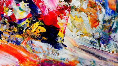 Renkli soyut arkaplan dokusu. Modern motif görsel sanat. Yağlı boya karışımı. Moda el boyama bezi. Duvar dekorasyonu ve Duvar arkaplan resimleri fikri.