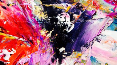 Renkli soyut arkaplan dokusu. Modern motif görsel sanat. Yağlı boya karışımı. Moda el boyama bezi. Duvar dekorasyonu ve Duvar arkaplan resimleri fikri.