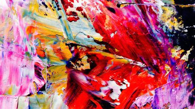 Renkli soyut arkaplan dokusu. Modern motif görsel sanat. Yağlı boya karışımı. Moda el boyama bezi. Duvar dekorasyonu ve Duvar arkaplan resimleri fikri.