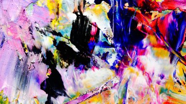 Renkli soyut arkaplan dokusu. Modern motif görsel sanat. Yağlı boya karışımı. Moda el boyama bezi. Duvar dekorasyonu ve Duvar arkaplan resimleri fikri.