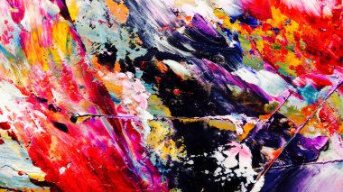 Renkli soyut arkaplan dokusu. Modern motif görsel sanat. Yağlı boya karışımı. Moda el boyama bezi. Duvar dekorasyonu ve Duvar arkaplan resimleri fikri.