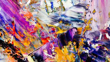 Renkli soyut arkaplan dokusu. Modern motif görsel sanat. Yağlı boya karışımı. Moda el boyama bezi. Duvar dekorasyonu ve Duvar arkaplan resimleri fikri.