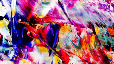 Renkli soyut arkaplan dokusu. Modern motif görsel sanat. Yağlı boya karışımı. Moda el boyama bezi. Duvar dekorasyonu ve Duvar arkaplan resimleri fikri.