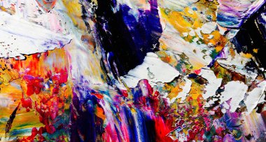 Renkli soyut arkaplan dokusu. Modern motif görsel sanat. Yağlı boya karışımı. Moda el boyama bezi. Duvar dekorasyonu ve Duvar arkaplan resimleri fikri.