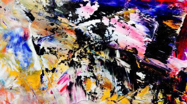 Renkli soyut arkaplan dokusu. Modern motif görsel sanat. Yağlı boya karışımı. Moda el boyama bezi. Duvar dekorasyonu ve Duvar arkaplan resimleri fikri
