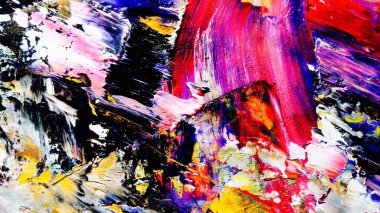 Renkli soyut arkaplan dokusu. Modern motif görsel sanat. Yağlı boya karışımı. Moda el boyama bezi. Duvar dekorasyonu ve Duvar arkaplan resimleri fikri