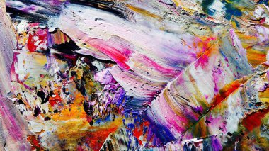 Renkli soyut arkaplan dokusu. Modern motif görsel sanat. Yağlı boya karışımı. Moda el boyama bezi. Duvar dekorasyonu ve Duvar arkaplan resimleri fikri