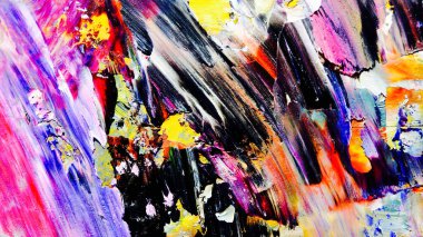 Renkli soyut arkaplan dokusu. Modern motif görsel sanat. Yağlı boya karışımı. Moda el boyama bezi. Duvar dekorasyonu ve Duvar arkaplan resimleri fikri