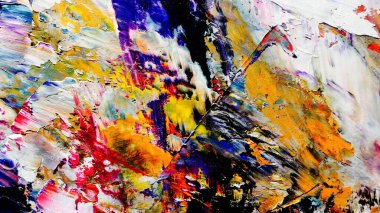 Renkli soyut arkaplan dokusu. Modern motif görsel sanat. Yağlı boya karışımı. Moda el boyama bezi. Duvar dekorasyonu ve Duvar arkaplan resimleri fikri