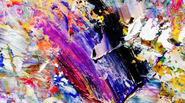 Renkli soyut arkaplan dokusu. Modern motif görsel sanat. Yağlı boya karışımı. Moda el boyama bezi. Duvar dekorasyonu ve Duvar arkaplan resimleri fikri