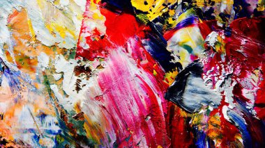 Renkli soyut arkaplan dokusu. Modern motif görsel sanat. Yağlı boya karışımı. Moda el boyama bezi. Duvar dekorasyonu ve Duvar arkaplan resimleri fikri