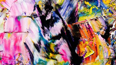 Renkli soyut arkaplan dokusu. Modern motif görsel sanat. Yağlı boya karışımı. Moda el boyama bezi. Duvar dekorasyonu ve Duvar arkaplan resimleri fikri