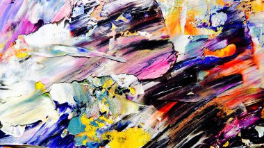 Renkli soyut arkaplan dokusu. Modern motif görsel sanat. Yağlı boya karışımı. Moda el boyama bezi. Duvar dekorasyonu ve Duvar arkaplan resimleri fikri.