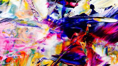 Renkli soyut arkaplan dokusu. Modern motif görsel sanat. Yağlı boya karışımı. Moda el boyama bezi. Duvar dekorasyonu ve Duvar arkaplan resimleri fikri.
