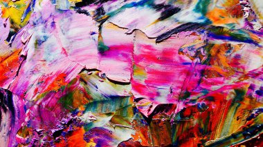 Renkli soyut arkaplan dokusu. Modern motif görsel sanat. Yağlı boya karışımı. Moda el boyama bezi. Duvar dekorasyonu ve Duvar arkaplan resimleri fikri.