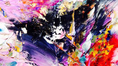 Renkli soyut arkaplan dokusu. Modern motif görsel sanat. Yağlı boya karışımı. Moda el boyama bezi. Duvar dekorasyonu ve Duvar arkaplan resimleri fikri.