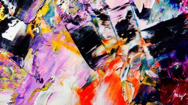 Renkli soyut arkaplan dokusu. Modern motif görsel sanat. Yağlı boya karışımı. Moda el boyama bezi. Duvar dekorasyonu ve Duvar arkaplan resimleri fikri.