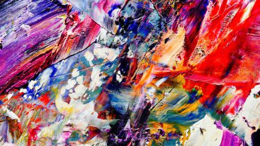 Renkli soyut arkaplan dokusu. Modern motif görsel sanat. Yağlı boya karışımı. Moda el boyama bezi. Duvar dekorasyonu ve Duvar arkaplan resimleri fikri.