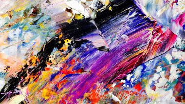 Renkli soyut arkaplan dokusu. Modern motif görsel sanat. Yağlı boya karışımı. Moda el boyama bezi. Duvar dekorasyonu ve Duvar arkaplan resimleri fikri.