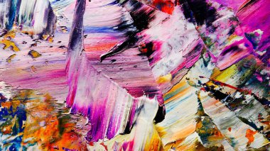 Renkli soyut arkaplan dokusu. Modern motif görsel sanat. Yağlı boya karışımı. Moda el boyama bezi. Duvar dekorasyonu ve Duvar arkaplan resimleri fikri.