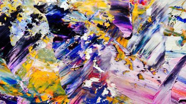 Renkli soyut arkaplan dokusu. Modern motif görsel sanat. Yağlı boya karışımı. Moda el boyama bezi. Duvar dekorasyonu ve Duvar arkaplan resimleri fikri.