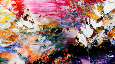 Renkli soyut arkaplan dokusu. Modern motif görsel sanat. Yağlı boya karışımı. Moda el boyama bezi. Duvar dekorasyonu ve Duvar arkaplan resimleri fikri.