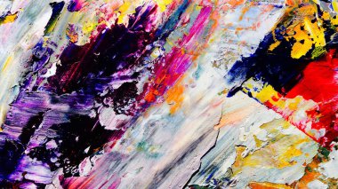 Renkli soyut arkaplan dokusu. Modern motif görsel sanat. Yağlı boya karışımı. Moda el boyama bezi. Duvar dekorasyonu ve Duvar arkaplan resimleri fikri.