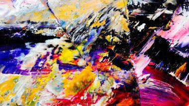 Renkli soyut arkaplan dokusu. Modern motif görsel sanat. Yağlı boya karışımı. Moda el boyama bezi. Duvar dekorasyonu ve Duvar arkaplan resimleri fikri.