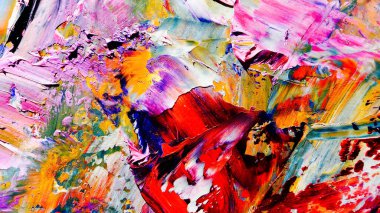 Renkli soyut arkaplan dokusu. Modern motif görsel sanat. Yağlı boya karışımı. Moda el boyama bezi. Duvar dekorasyonu ve Duvar arkaplan resimleri fikri.