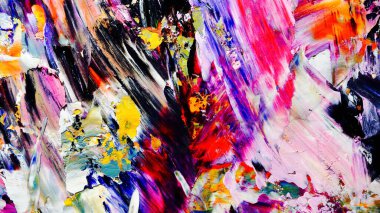 Renkli soyut arkaplan dokusu. Modern motif görsel sanat. Yağlı boya karışımı. Moda el boyama bezi. Duvar dekorasyonu ve Duvar arkaplan resimleri fikri.