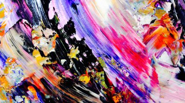 Renkli soyut arkaplan dokusu. Modern motif görsel sanat. Yağlı boya karışımı. Moda el boyama bezi. Duvar dekorasyonu ve Duvar arkaplan resimleri fikri.