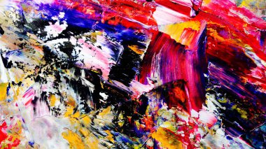 Renkli soyut arkaplan dokusu. Modern motif görsel sanat. Yağlı boya karışımı. Moda el boyama bezi. Duvar dekorasyonu ve Duvar arkaplan resimleri fikri.