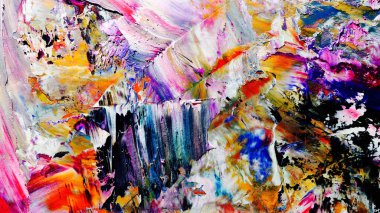Renkli soyut arkaplan dokusu. Modern motif görsel sanat. Yağlı boya karışımı. Moda el boyama bezi. Duvar dekorasyonu ve Duvar arkaplan resimleri fikri.