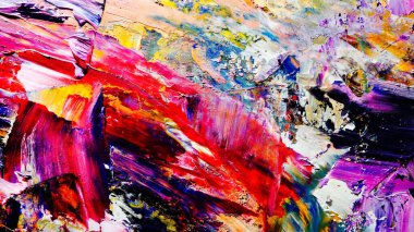 Renkli soyut arkaplan dokusu. Modern motif görsel sanat. Yağlı boya karışımı. Moda el boyama bezi. Duvar dekorasyonu ve Duvar arkaplan resimleri fikri.