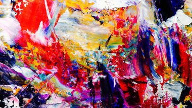 Renkli soyut arkaplan dokusu. Modern motif görsel sanat. Yağlı boya karışımı. Moda el boyama bezi. Duvar dekorasyonu ve Duvar arkaplan resimleri fikri.