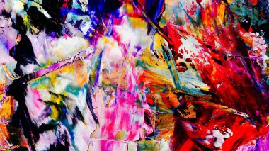 Renkli soyut arkaplan dokusu. Modern motif görsel sanat. Yağlı boya karışımı. Moda el boyama bezi. Duvar dekorasyonu ve Duvar arkaplan resimleri fikri.