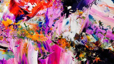 Renkli soyut arkaplan dokusu. Modern motif görsel sanat. Yağlı boya karışımı. Moda el boyama bezi. Duvar dekorasyonu ve Duvar arkaplan resimleri fikri.