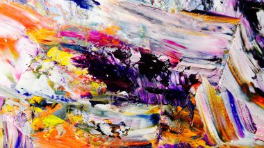 Renkli soyut arkaplan dokusu. Modern motif görsel sanat. Yağlı boya karışımı. Moda el boyama bezi. Duvar dekorasyonu ve Duvar arkaplan resimleri fikri.