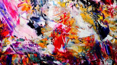 Renkli soyut arkaplan dokusu. Modern motif görsel sanat. Yağlı boya karışımı. Moda el boyama bezi. Duvar dekorasyonu ve Duvar arkaplan resimleri fikri.