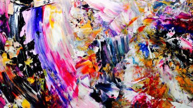 Renkli soyut arkaplan dokusu. Modern motif görsel sanat. Yağlı boya karışımı. Moda el boyama bezi. Duvar dekorasyonu ve Duvar arkaplan resimleri fikri.