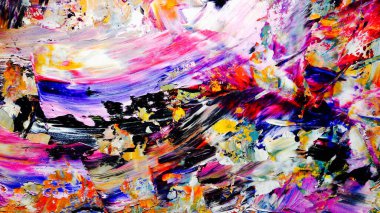 Renkli soyut arkaplan dokusu. Modern motif görsel sanat. Yağlı boya karışımı. Moda el boyama bezi. Duvar dekorasyonu ve Duvar arkaplan resimleri fikri.