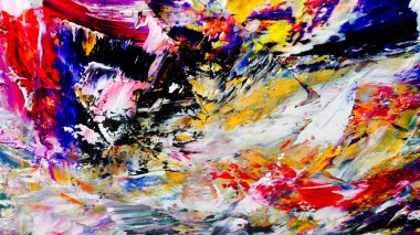 Renkli soyut arkaplan dokusu. Modern motif görsel sanat. Yağlı boya karışımı. Moda el boyama bezi. Duvar dekorasyonu ve Duvar arkaplan resimleri fikri.